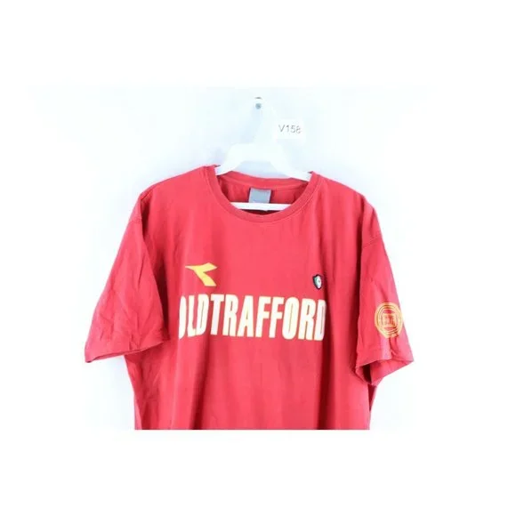 Vintage Diadora Mens Large Manchester United Old Trafford Soccer Faded T-Shirt - Picture 2 of 9